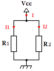pont diviseur de courant dans 2 r�sistances